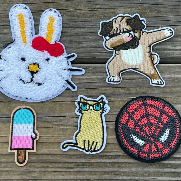 Mix Lot of Patches Iron On Applique Patches Embroidery Sequence CAT DOG Patches - Picture 7 of 7